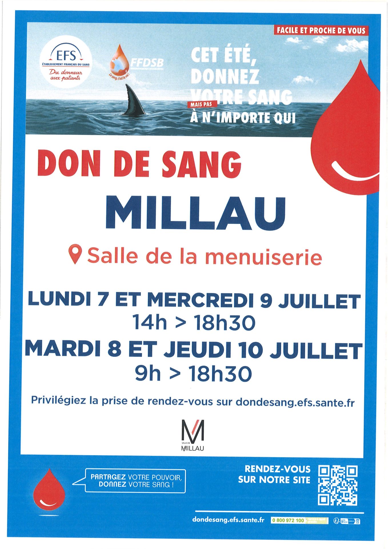 Lire la suite à propos de l’article Don du sang à Millau