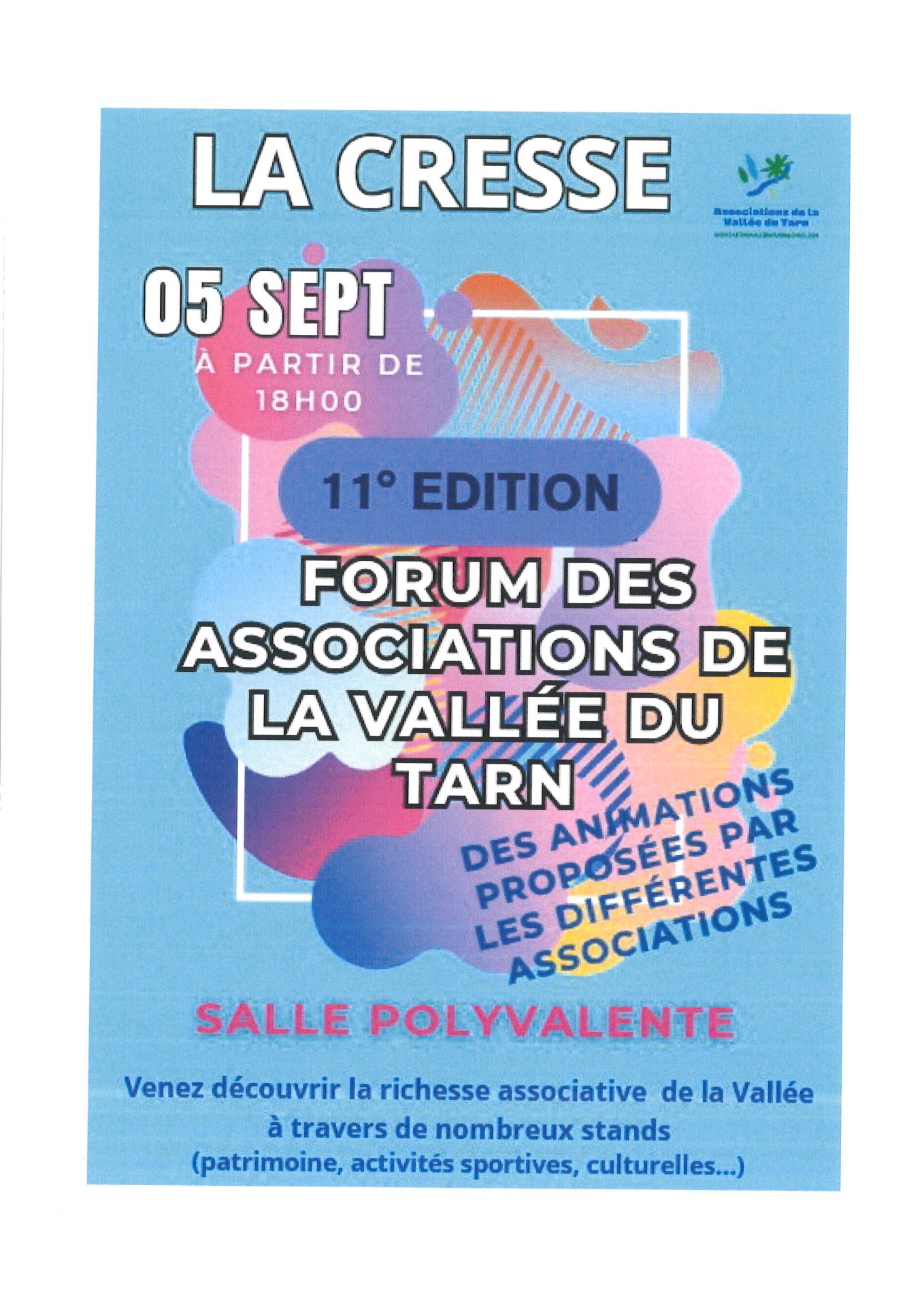 Lire la suite à propos de l’article Forum des associations de la vallée du tarn