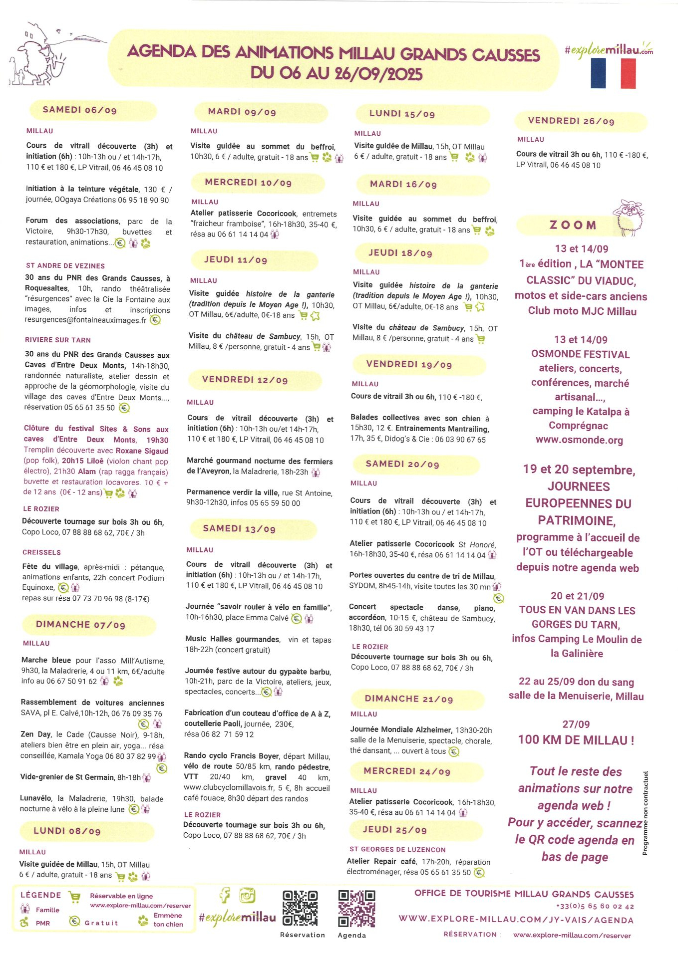 Lire la suite à propos de l’article Agenda des animations du 9 au 26 septembre