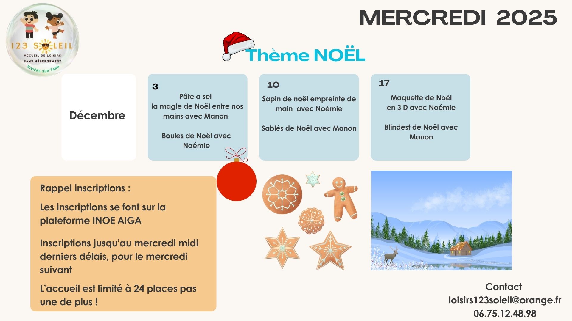 Lire la suite à propos de l’article Programme des animations 123 soleil