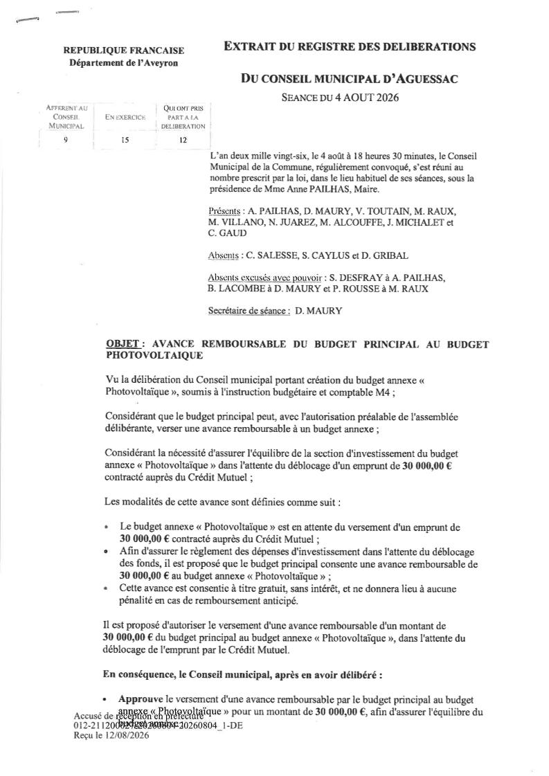 Séance du 04 août 2026