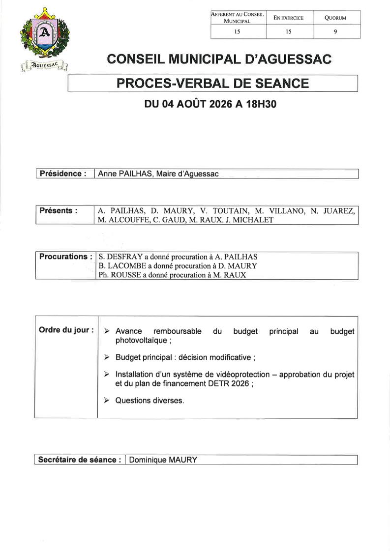 Affichage vote